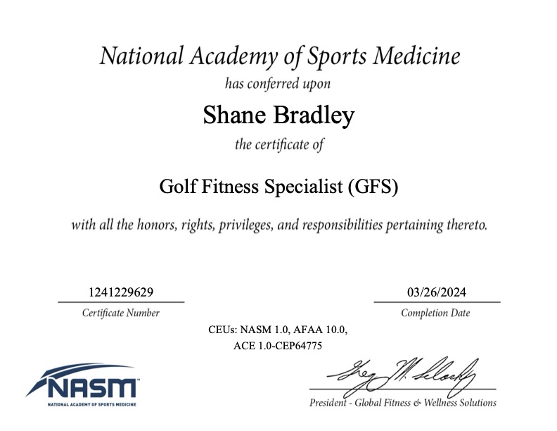 Shane Gfs Certification